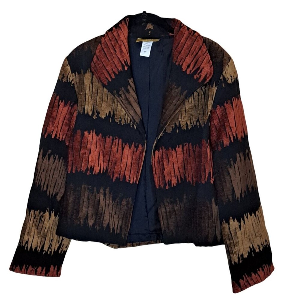 Painted Pony Jacket Womens Small Abstract Southwestern Earth Tones Autumn VTG